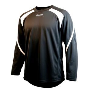 Reebok Men's Black & White Ice Hockey Jersey - Size Large